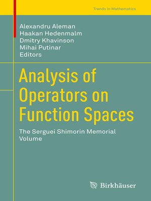 cover image of Analysis of Operators on Function Spaces